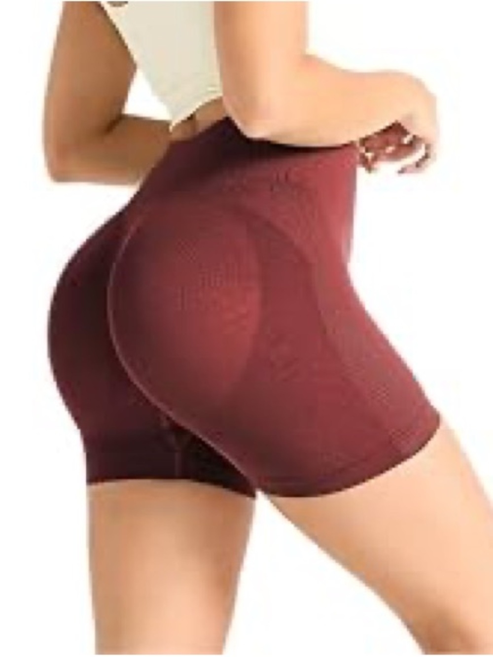 Amazon Women's High-Waist Bike Shorts - Burgundy